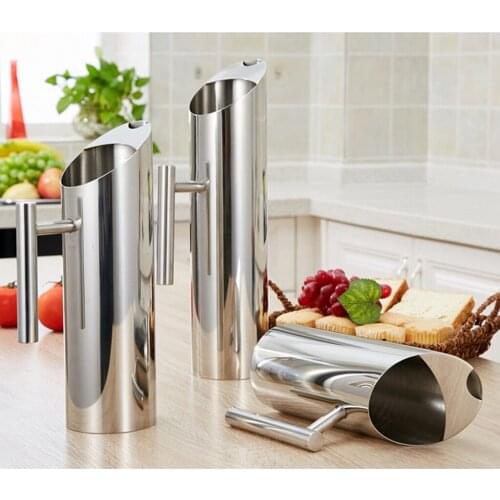 Water Pitcher Stainless Steel Ice Guard Jar Container Drink Pot Party 1L-2L