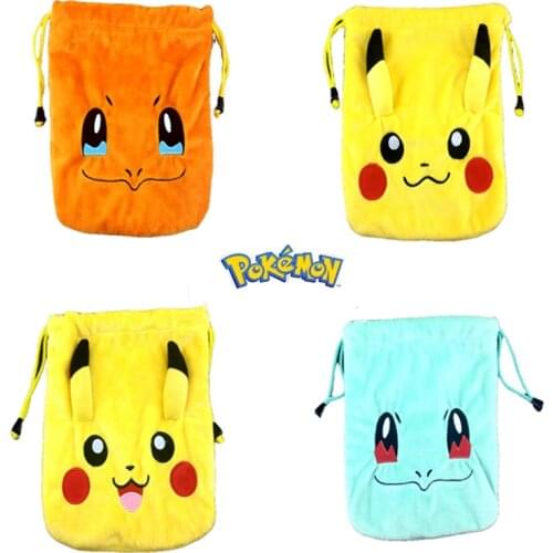 2021 Anime Pokemon Pikachu Drawstring Pouch Cute Cartoon Jewelry Cell Phone Drawstring Pouch Wedding Party Gift Bag New Souvenir