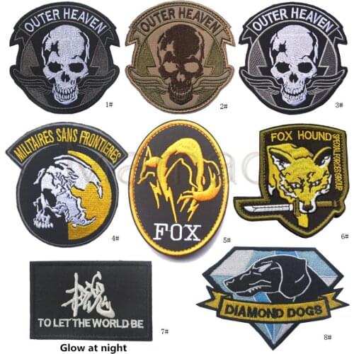 Metal Gear Solid MGS 5 Diamond Dogs Army Special Force Group Ghost Embroidered Patch Stripes sticker for clothing military patch