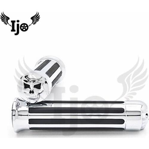 Retro Skull manopla moto for harley softail yamaha r15 honda dio steed shadow sportster motorcycle accessories handlebar grips