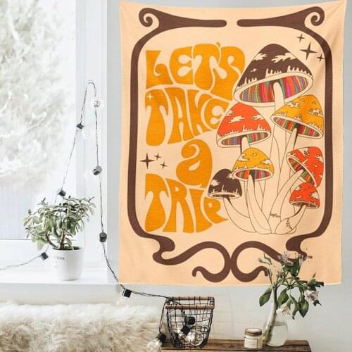 Boho Decor Mushroom Tapestry Wall Decor Girls Room Wall Hanging Aesthetic Room Abstract Trippy Tapestry Macrame Wall Hanging