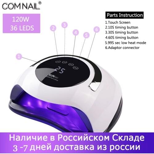 Newest 120W Hight Power Gel Lamp 36 LEDs UV Lamps Fast Curing Nail Dryer With Big Room and Timer Smart Sensor Nail Tools