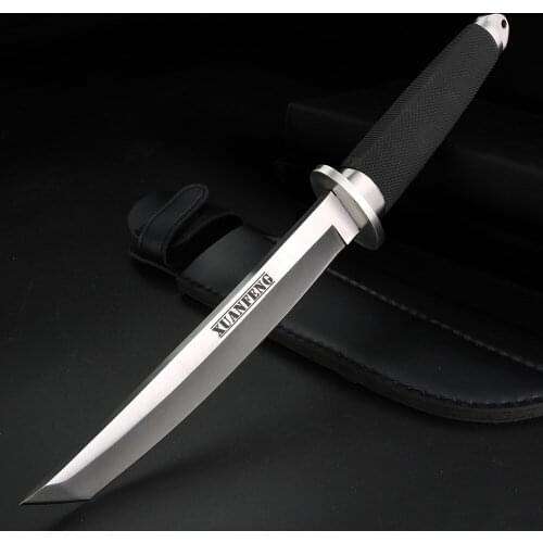 Outdoor survival knife Japanese steel 9CR18Mov ABS black handle Camping Hunting Hike collection gifts