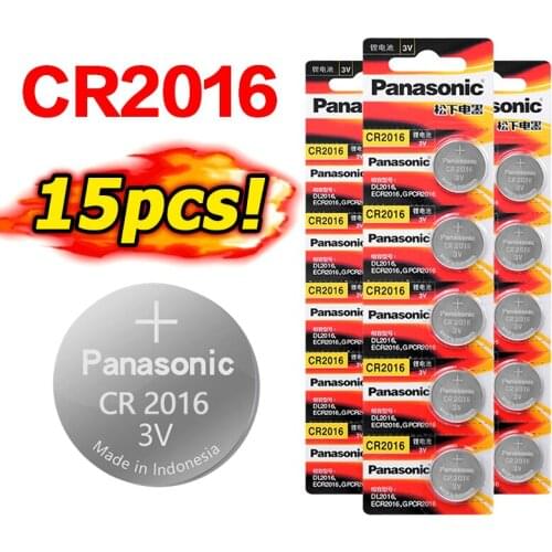15pcs Top Quality Original PANASONIC Button Coin Cell Lithium Battery CR2016 BR2016 LM2016 KCR2016 DL2016 voice recorder