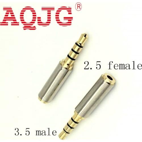 2.5 mm Female Jack to 3.5 mm Male 4 Tracks Stereo Adaptor Connector AQJG