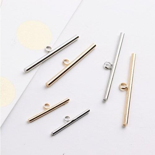 Diy jewelry making 50pcs/lot copper alloy gold/silver tone cartoon Cylindrical shape metal pendants charms earrings for women