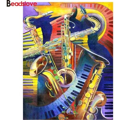 Full Square Round Diamond Painting Musical instrument Diamond Embroidery Mosaic Rhinestone Pictures unfinished decorative