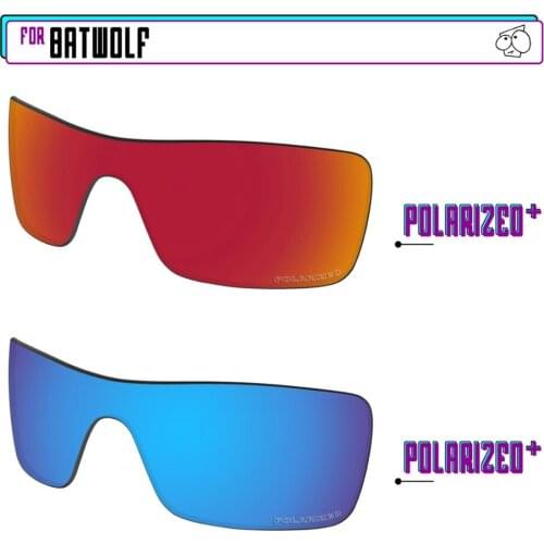 EZReplace Anti Seawater Polarized Replacement Lenses for - Oakley Batwolf Sunglasses - Blue P Plus-Red P Plus