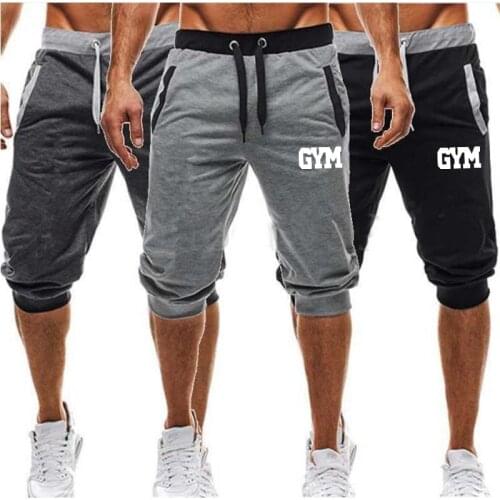 Brand new Mens gym shorts Run jogging sports Fitness bodybuilding Sweatpants male workout training Brand Knee Length short pant