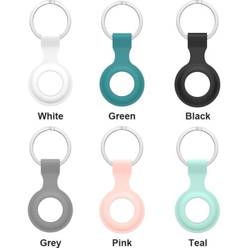 Silicone Protector Cover with Keychain For AirTags Shockproof Anti-scratch Anti-fall Silicone Protective Case Shell For AirTags