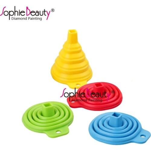 Sophie Beauty 4 Colors Collapsible silicone funnel Tool for Diy Diamond painting Diamond Embroidery Accessories New Arrive