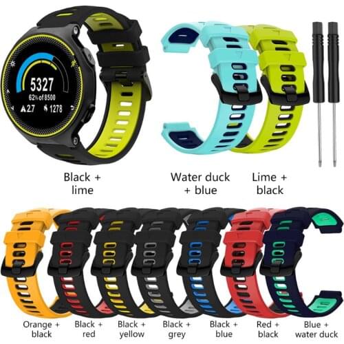 Outdoor Bracelet Replacement Steel Buckle Silicone Strap For Garmin- Forerunner 735xt/220/230/235/620/630 For Smart Watch