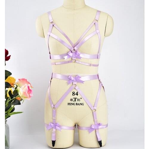 Super Sexy Bomb Intimate Underwear One Size Elastic Adjustable Purple Sexy Slim Fit backless Bra Suit Gothic Charming Lingerie