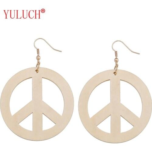 YULUCH Ethnic Fashion Jewelry Accessories Natural Wooden Round Cutout Pendant Pendant for African Personality Woman Earrings