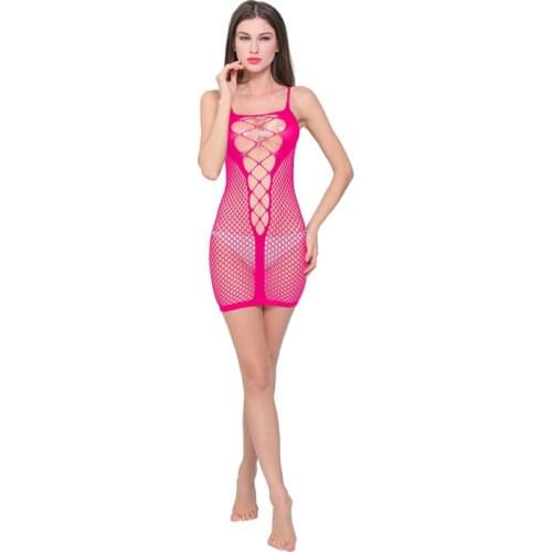 Womens Nylon Sexy Lingerie Sling Perspective Fishnet Clothing Mesh Body Stockings Hollow Out Tights Ladies Shaping Jumpsuit