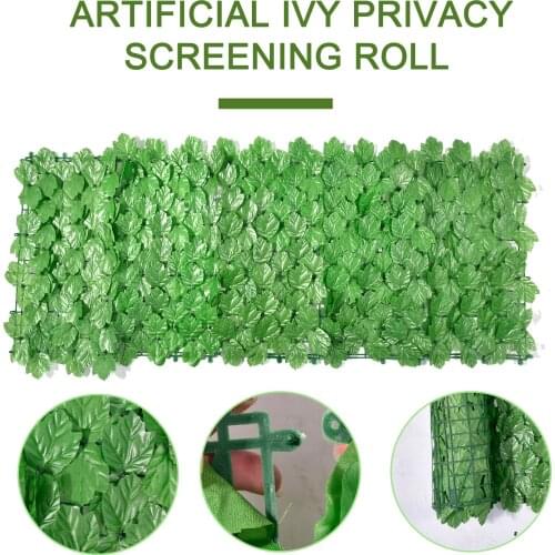 2PCS 0.5*3M Artificial Ivy Leaf Hedge Screening Green Leaf Privacy Fence Polyester Fiber Not Fade In The Sun And Rain Anti-aging