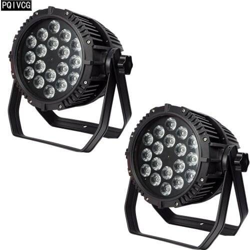 2 Pcs 18x12w Led Waterproof Par Light RGBW 4in1 IP65 DMX512 Stage Wash Light Full Color Lamp