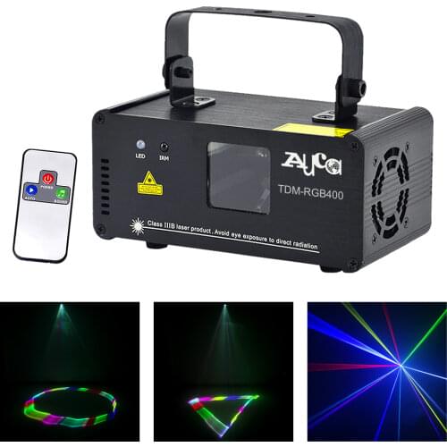 3D Effect RGB Colorful Luces 400mW Laser Projector Scanner Music Lights For DJ Party Home Wedding Stage Xmas Lighting DMX Light