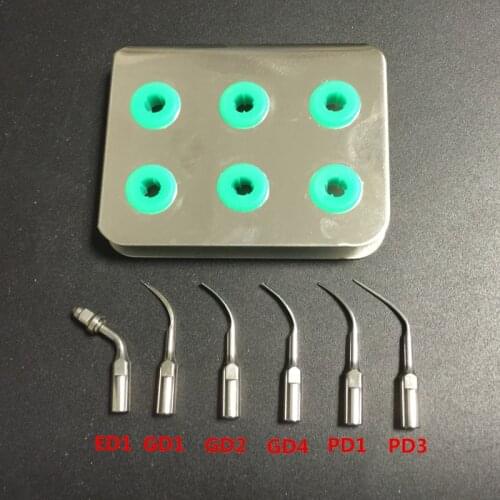 6pcs Dental Ultrasonic Scaler Scaling Perio Endo Tips Kit For SATELEC NSK DTE