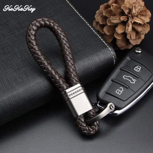 Hand Woven Keychain Gun Gray Metal Key Rings Chains For Mini Cooper Accessories Volvo S60 V70 Car Keyring For Mustang Auto Parts