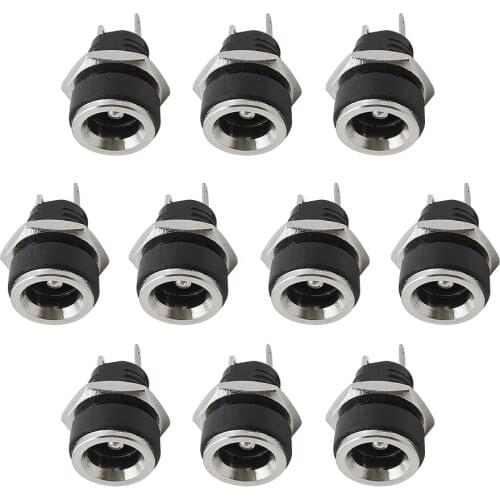 DC-022B 5.5x2.1mm DC Power Female Jack Panel Mount Connector 5.5*2.1mm DC Supply Socket 2 Pin With Screws Terminals Type Adapter