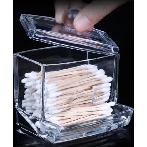 For Cosmetics Sample Lipstick Cotton Pads Crystal Acrylic Cotton Swabs Storage Box Transparent Desktop Storage Boxes