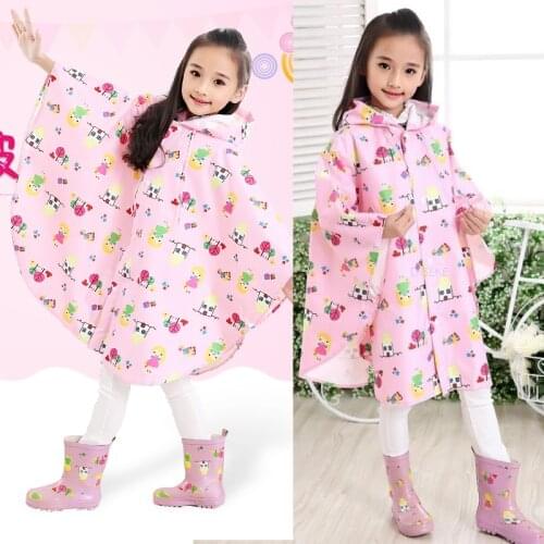 Sale Cute Small Owl Waterproof Nylon Rain Coat Boy Children Girls Windproof Poncho Kindergarten Student Baby Raincoat