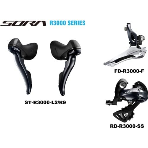 SORA R3000 Series DUAL CONTROL LEVER ST-R3000-R Front Derailleur - Brazed-On Mount FD-R3000-F Rear Derailleur RD-R3000