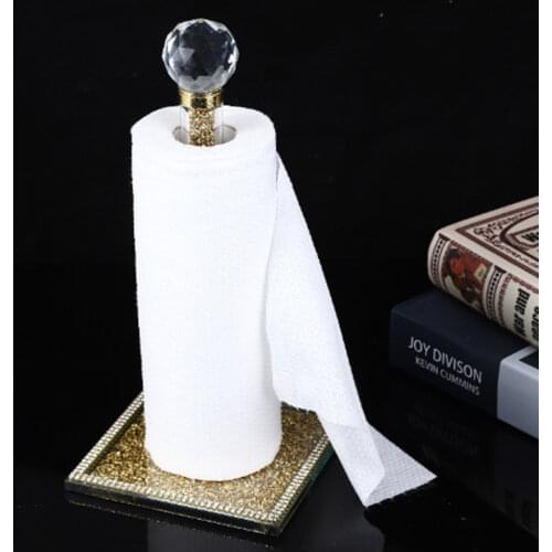 Crystal Gold Chrome Bathroom Toilet Paper Holder Wall Mount Tissue Roll Hanger Copper Bathroom Accessories Kitchen Holder