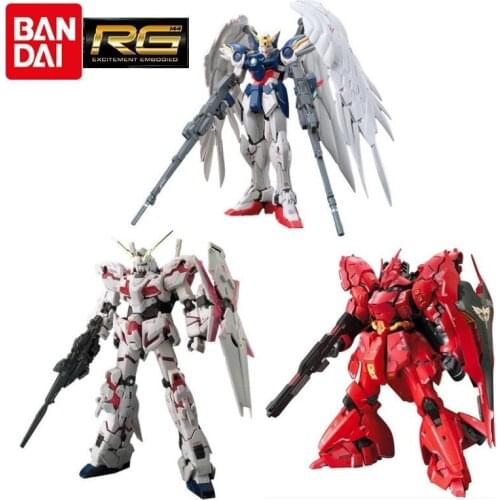 Bandai Gundam Assembled Model RG Bull Assault Freedom Unicorn Golden Heresy Flying Wing Zero Sazabi Gundam Toy Model Boy Gift