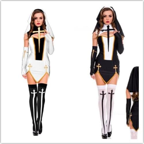 Halloween Costume Virgin Mary Costume Priest Dress Nun Costume Choir Costume Nightclub Stage Costume