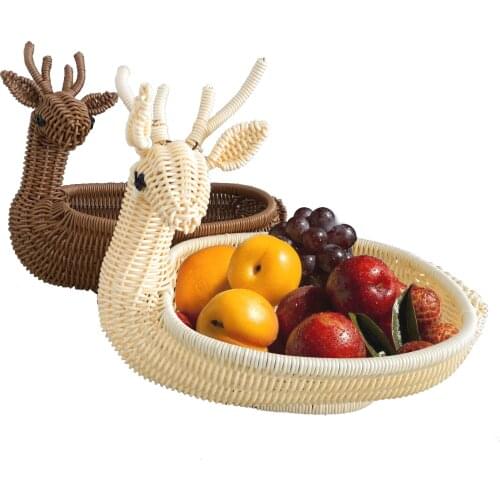 Creative Fruit Basket Storage Candy Basket Chicken Basket Household Modern Living Room Bread Basket Rattan Basket