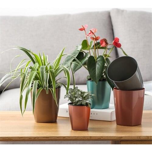 Round Automatic Water Absorption Self-watering Flowerpot Hydroponic Flower Pot Creative Succulent Plant Pots горшок для цветов