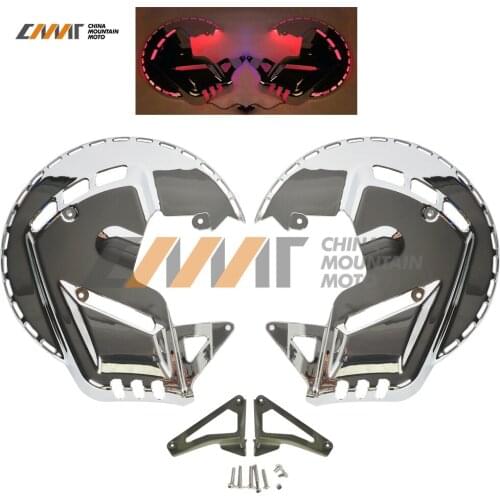 Front Brake Rotor Covers LED Ring Of Fire case for Honda GL1800 Gold wing 2001-2014 02 03 04 05 06 07 08 09 10 11 12 13
