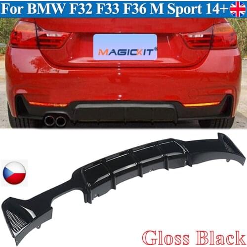 MagicKit For BMW 4 Series F32 F33 Rear Bumper Diffuser M Performance Gloss Black Splitter