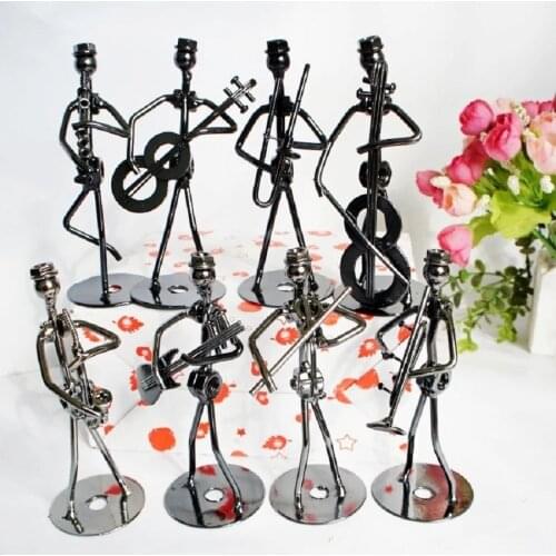 1PCS Special Offer Wrought Iron Small Iron Men Crafts Mixed Batch Boys Band Style Home Furnishings Small Iron Men 8-piece set