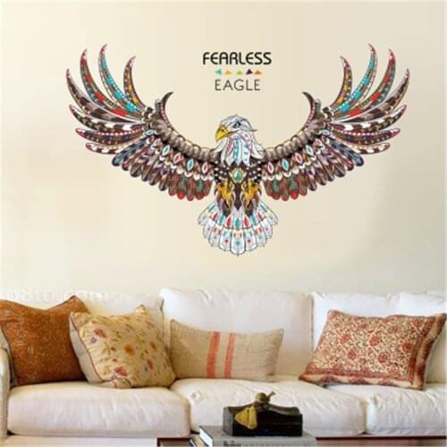 Powerful Eagle Animal Wall Decoration Sticker For Living Room TV Background Kid Room Wallpaper PVC Selfadhesive Home Decor Mural