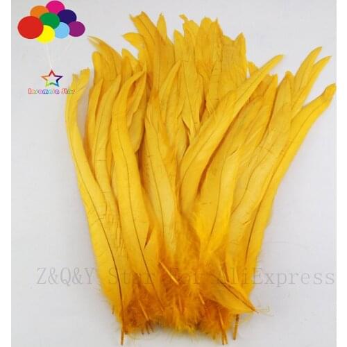 Natural 25-30CM (10-12 inches) cock tail off and dyed gold 20-200PCSDIY craft jewelry show costume decoration feather