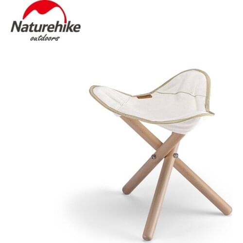 Naturehike Outdoor Folding Triangle Solid Wood Stool Chair