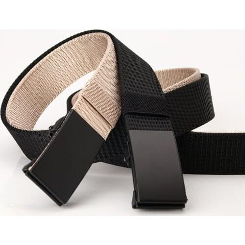 Nylon canvas belt automatic buckle belt Outdoor sports leisure business student versatile belt PY81