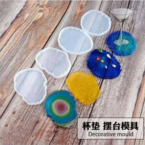 New Transparent Silicone Mould Dried Flower Resin Decorative Craft DIY Irregular coaster Mold epoxy resin molds for jewelry