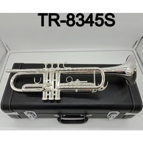 New De Xin Bb Trumpet 8345S Silver Plated Music Instruments Profesional Trumpets Student Included Case Mouthpiece Accessories