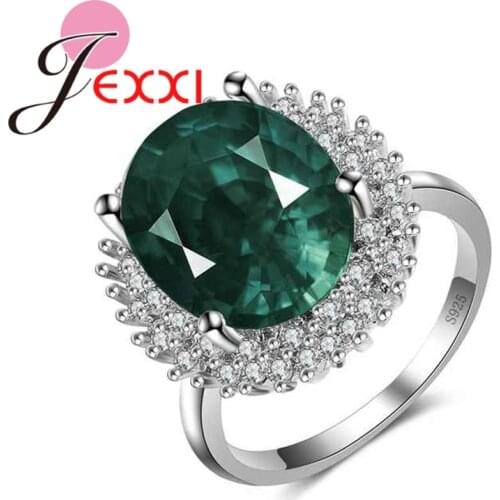 Wedding Band Rings For Women With Austrian Crystal Fashion 925 Sterling Silver Engagement Ring With Clear Cubic Zirconia