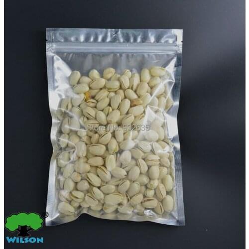 Wholesale 3.3''x5.5''(8.5x14cm) 100 -5000 pcs Clear Foil Aluminizing Foil Silver Zipper Plastic Bag CPP Clear Bag Free Shipping