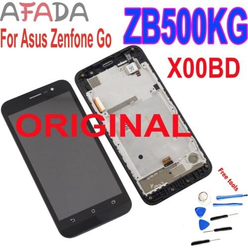 Original 5" LCD for Asus Zenfone Go ZB500KG X00BD LCD Display Touch Screen Digitizer Assembly with Frame Replacement Parts