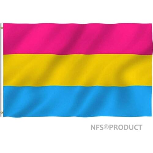 Pansexual Flag LGBT Gay Pride Lesbian 90x150cm Polyester Rainbow Handheld Flag With Flagpole For Party Celebration Parade Sport