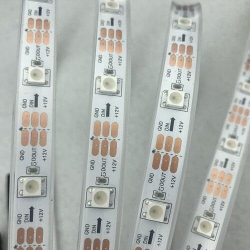5m 30LEDs/m DC12V addressable SK6812 led pixel strip,waterproof in silicon tube;IP66;,30pcs SK6812/M with 30pixels;WHITE PCB