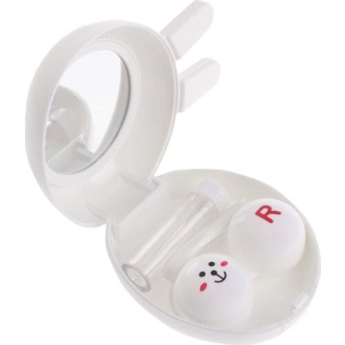 Mini Cartoon Plastic Contact Lens Box Rabbit Chicken Shape Contact Lens Travel Case