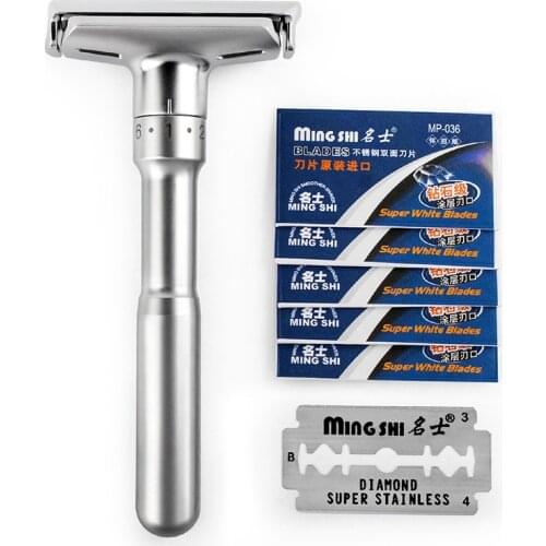 Mingshi Adjustable Safety Razor and Base for Man Shaving Razor Classic Safety Razor ming shi 2000s can choose Base and Razor