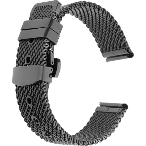 20mm Thick Shark Mesh Stainless Steel Strap Bracelet Replacement
